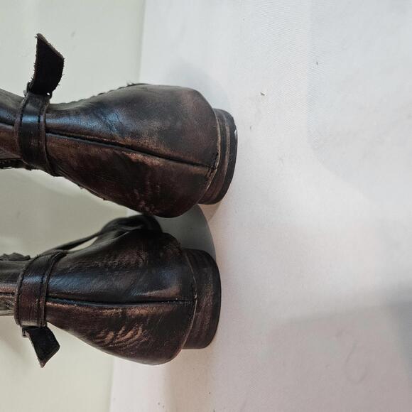 Freebird Women's Riley Leather Mid Calf High Boots Size 10 Strappy Biker Cowgirl - Picture 11 of 16